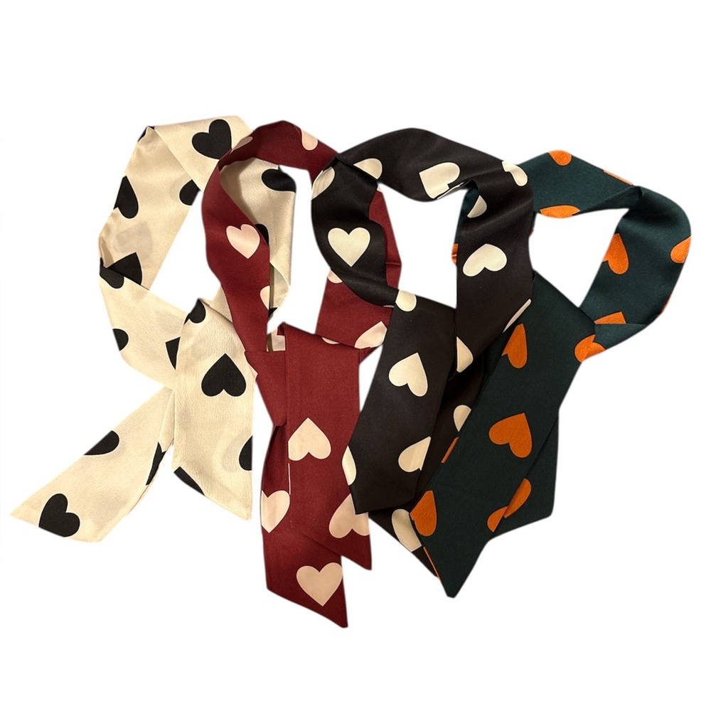Heart Patterned Purse Silky Scarf - Pick One